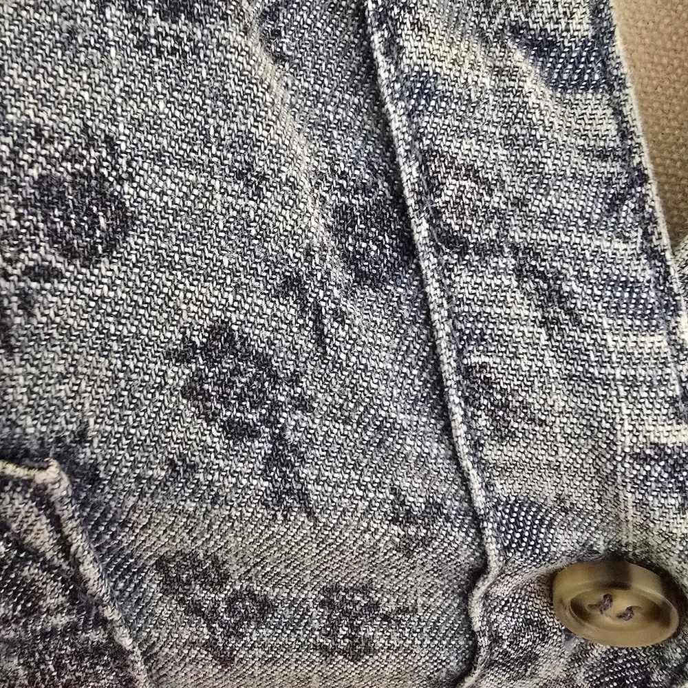 NWT Billy T Denim Floral Shirt Dress | Ditsy Print Floral Denim Button-Up Dress - Picture 4 of 5
